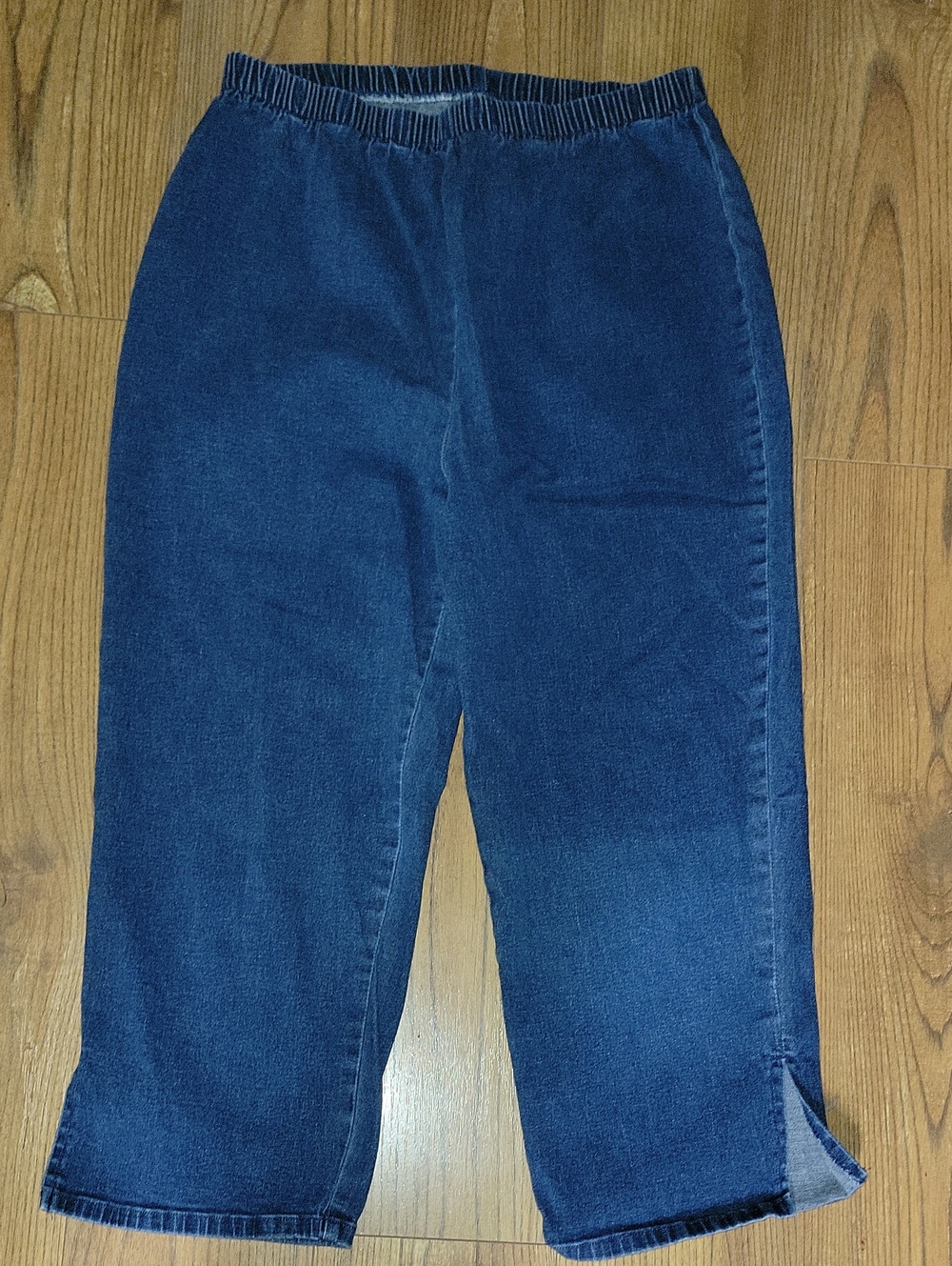 Just My Size Dark Blue Elastic Waist Denim Capri Pants